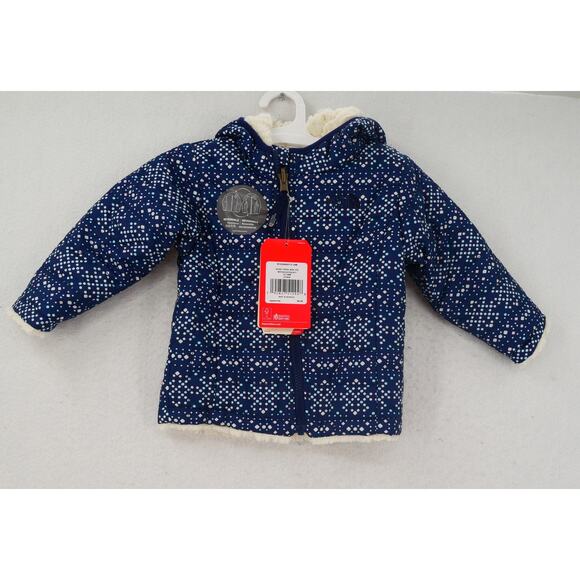 NEW THE NORTH FACE Girl's 12-18 months Reversible Mossbud Swirl Blue Sparkle - Picture 3 of 13